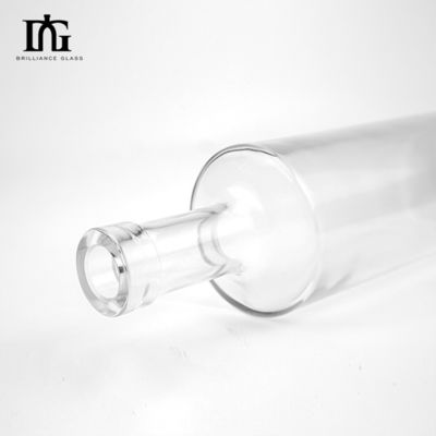 OEM/ODM 허용 500ml 크리스탈 화이트 유리 병 직선 둥근 평면 어깨 디자인