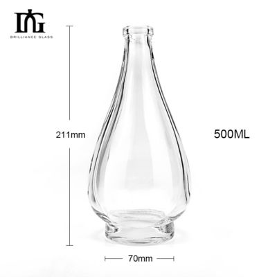 유리 술 와인 위스키 병 750ml 고급 피라미드 크리스탈 디자인과 코크 봉인