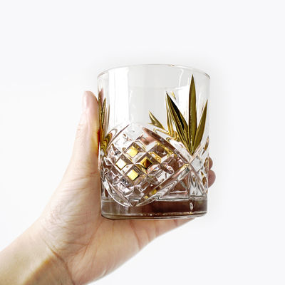 500ml 17oz 클래식 불규칙한 모양의 금색 유리 림 와인 버본 테킬라를 위한 술 디칸터
