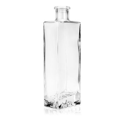 용량 500ml 위스키, 럼, 술, 보드카 진을 위한 평평한 빈 맑은 유리 술병