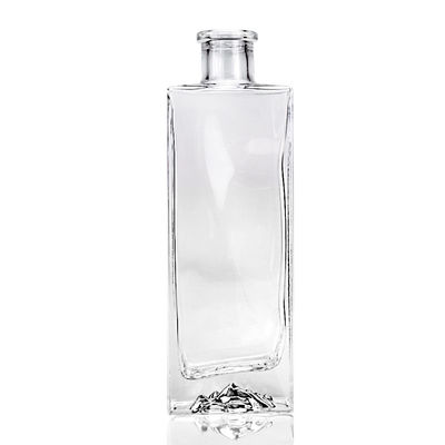 용량 500ml 위스키, 럼, 술, 보드카 진을 위한 평평한 빈 맑은 유리 술병