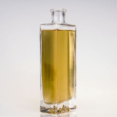 용량 500ml 위스키, 럼, 술, 보드카 진을 위한 평평한 빈 맑은 유리 술병