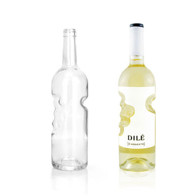 유리 목걸이 재료 둥근 술 병 750ml 클래식 플린트 병 손잡이