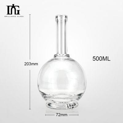 목걸이 유리 재료 500ml 럼 위스키 병 맞춤형 스크린 인쇄 및 더 많은