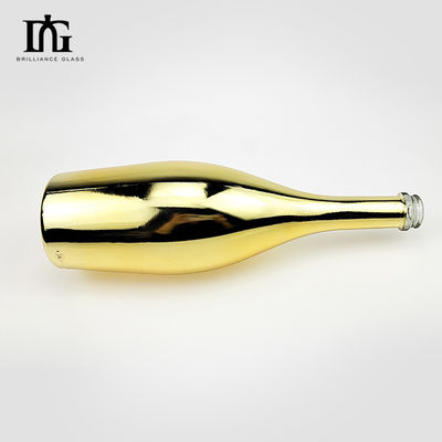 75cl 전압 금 파란색 분홍색 빈 술 샴페인 유리 병 금속 효과
