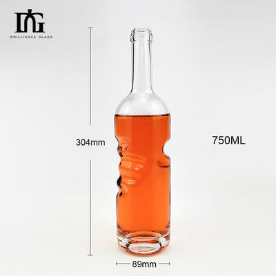 200ml 375ml 500ml 750ml 1000ml 둥근 빈 플린트 유리 술 와인 진 위스키 보드카 테킬라 유리 병 코크 뚜??