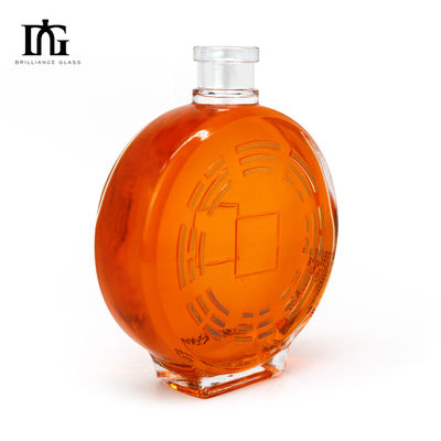 시체 재료 유리 70cl 75cl 심장 둥근 모양 코르크가 있는 맞춤형 음주 병