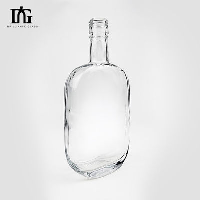 500ml 투명 보드카 유리 병, 밀폐 된 코크와 새겨진 표면
