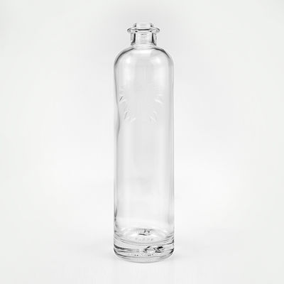 750ml 맑은 둥근 유리 병 브랜디 진 럼 보드카 테킬라 음주