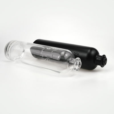 750ml 맑은 둥근 유리 병 브랜디 진 럼 보드카 테킬라 음주