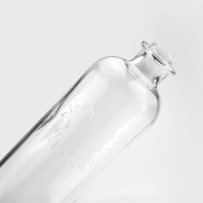 750ml 맑은 둥근 유리 병 브랜디 진 럼 보드카 테킬라 음주
