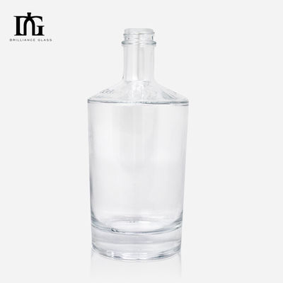 500ml/700ml 용량 진 럼 위스키를 위한 클래식 빈 플린트 맑은 둥근 유리 병