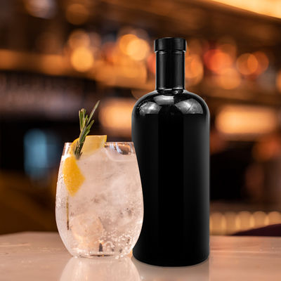 테킬라 유니크 디자인 700ml 1000ml 매트 블랙 올리브 오일 코크가 있는 유리 병