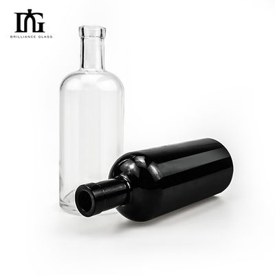 테킬라 유니크 디자인 700ml 1000ml 매트 블랙 올리브 오일 코크가 있는 유리 병