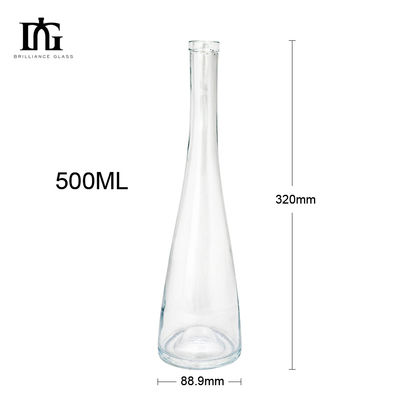 직접 500ml 빈 맑은 유리 알코올 술 선물 병 코크와 나사 캡