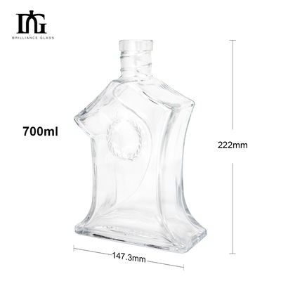 음주 및 음료 유럽 스타일 위스키 럼 진을위한 700ml 750ml 유리 병