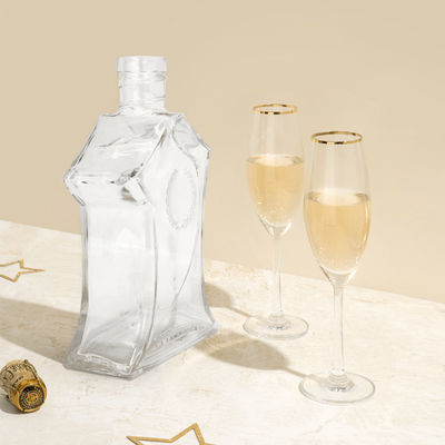 물체 재료 유리 주문 고급 진 위스키 보드카 500ml 700ml 750ml 1L 병 코크