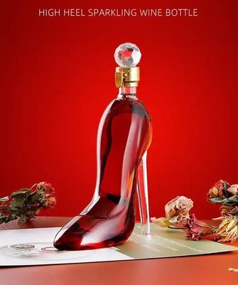 하이힐 신발 모양 독특한 500ml 750ml 용량 위스키 레드 와인 보드카 유리 병