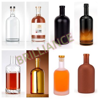 유리 목걸이 매트 블랙 빈 흰색 화장 술병 500ml 700ml 750ml