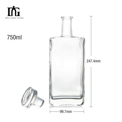 보드카를 위한 750ml 맑은 럼 진 유리 병 산업용 음료 기본 재료 유리
