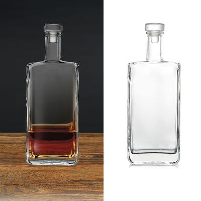 보드카를 위한 750ml 맑은 럼 진 유리 병 산업용 음료 기본 재료 유리