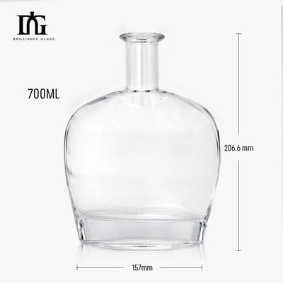주문 디자인 700ml 럼 유리 병 코크 용량 700ml 샘플 무료로 제공