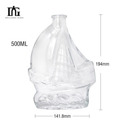 와인 위스키 진 음료용 500ml 메이플 잎 유리 병