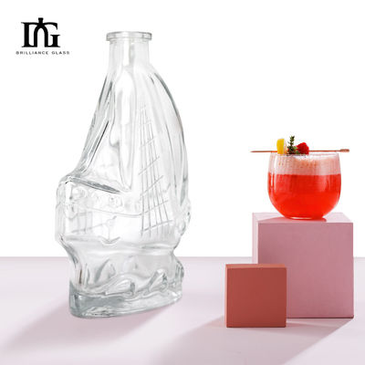 와인 위스키 진 음료용 500ml 메이플 잎 유리 병