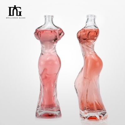화면 인쇄 된 유리 보드카 병 160ml 독특한 모양의 몸체와 칠 된 디자인