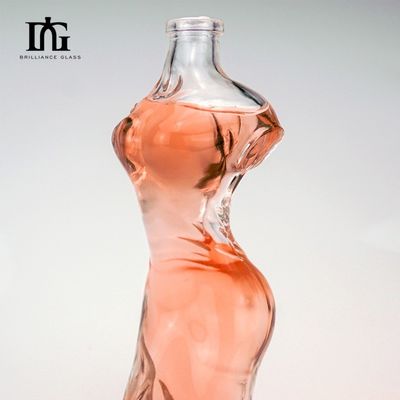 화면 인쇄 된 유리 보드카 병 160ml 독특한 모양의 몸체와 칠 된 디자인