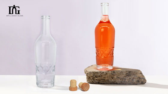 주문 700ml 500ml 유리 병 브랜디 진 럼 위스키 보드카 테킬라 음주
