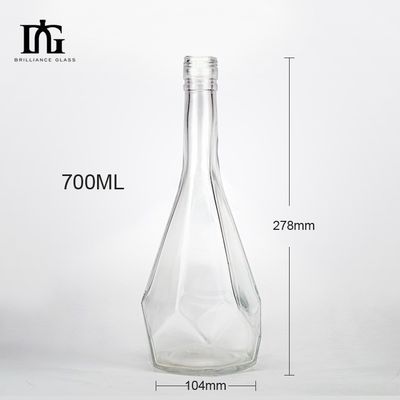 특수 모양 500ml/750ml 테킬라 위스키 진 럼 브랜디 보드카 T 코크가 있는 유리 병