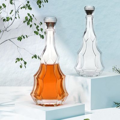 맞춤형 유리 술 병 술 진 위스키 칵테일 와인 보드카 병 나사 뚜??