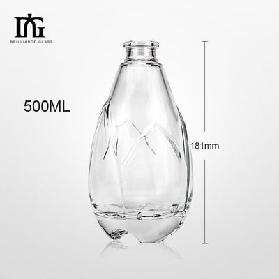 유리 목걸이 평면 어깨 테킬라 술 병 코크와 나사 모자를 가진 흰색