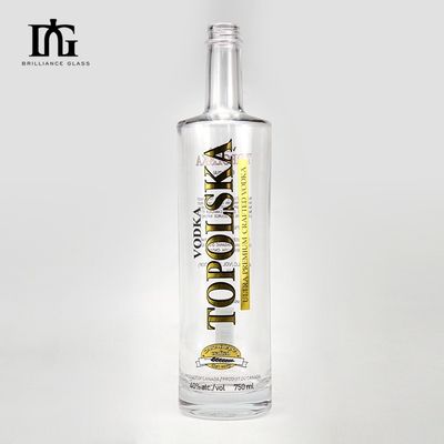 사용자 정의 500ml 750ml 투명한 유리 레드 와인 병 재활용 유리 재료
