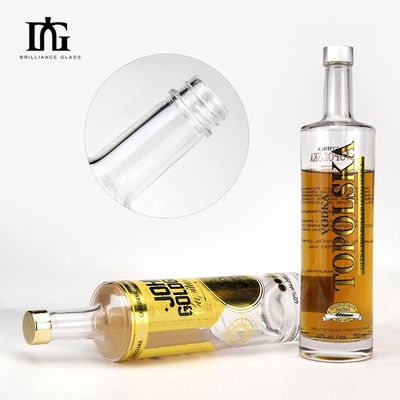 사용자 정의 500ml 750ml 투명한 유리 레드 와인 병 재활용 유리 재료