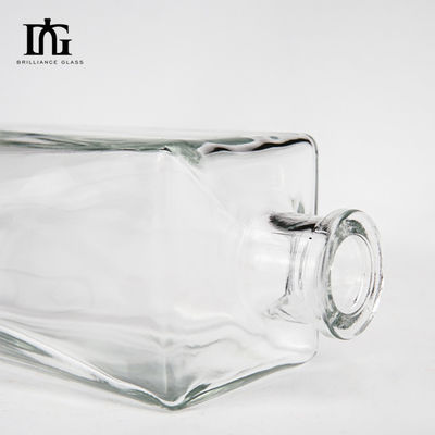 500Ml 750Ml 1000Ml 유리 목걸이 투명 사각형 빈 플린트 음료 병 와인