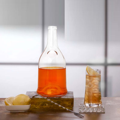 사용자 지정 로고 500ml/700ml 브랜디 주스 와인 또는 리커를위한 유리 병 독특한 디자인