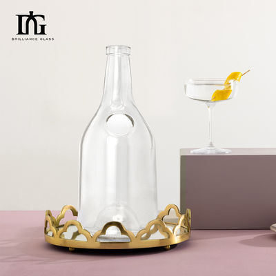 사용자 지정 로고 500ml/700ml 브랜디 주스 와인 또는 리커를위한 유리 병 독특한 디자인
