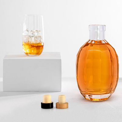 유리 몸체 250ml 375ml 500ml 보드카 음주 와인 스피릿 병 브랜디 위스키를 위한 뚜?? 과 함께