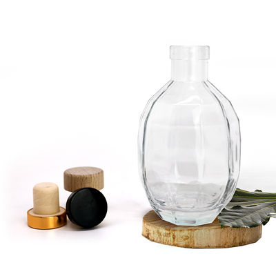 유리 몸체 250ml 375ml 500ml 보드카 음주 와인 스피릿 병 브랜디 위스키를 위한 뚜?? 과 함께