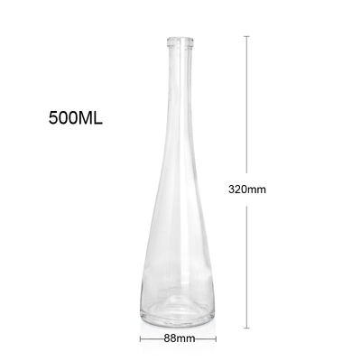 분홍색 바닥 용량 500ml/750ml의 선명한 유리 병