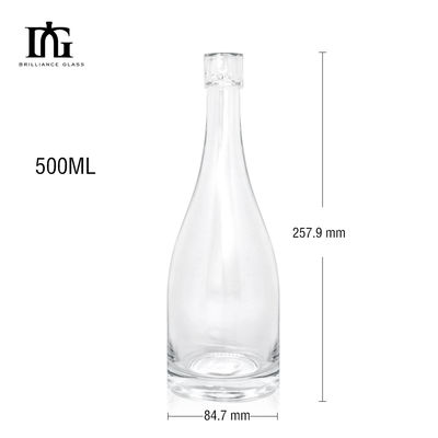 500ml 유리병 브랜디 주스 와인 리커 스피릿 OEM / ODM 독특한 모양