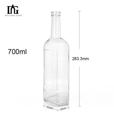 750ml 700ml 500ml 독특한 모양의 보드카 스피릿 진 럼 맑은 유리 술 병 코크