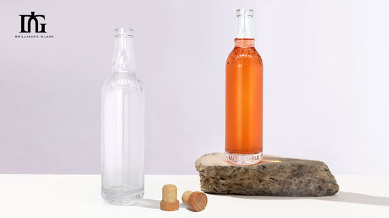 무료로 제공됩니다 500ml 두꺼운 바닥 투명한 위스키 브랜디 럼 진 술 유리 병