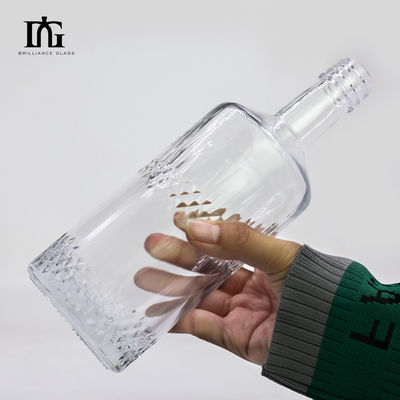 맑은 정사각형 클래식 빈 유리 병 끝 음료 및 음료 밀폐 유형 CORK