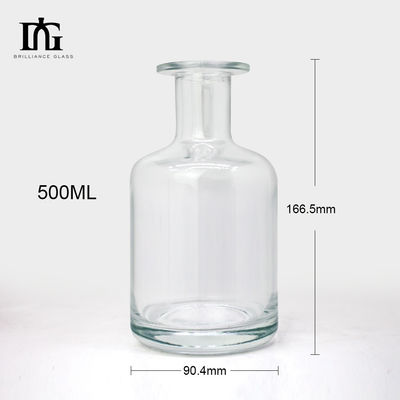사용자 지정 디자인 스크린 프린팅 맑은 얼음 500ml 유리 병 보드카 위스키 술