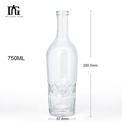 합격 OEM/ODM 유럽 스타일 럭셔리 700ml 750ml 독특한 위스키 럼 진 유리 병