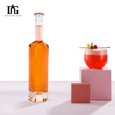 위스키 보드카 진 럼 700ml 둥근 맑은 유리 병 코크와 나사 뚜?? 의 사용자 지정