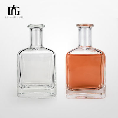 정면 유리 술 병 350ml 고문 표면과 코크 나사 모자